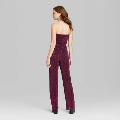 Women's Tube Sequin Mesh Jumpsuit - Wild Fable™ Slate Blue 2 Women's Tube Sequin Mesh Jumpsuit - Wild Fable™ Slate Blue - Image 2