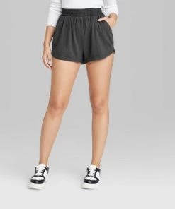 Women's Pull-On Woven Dolphin Shorts - Wild Fable™ Black