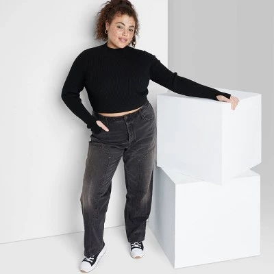 Women's High-Rise Straight Jeans - Wild Fable™ Black Wash 18 Women's High-Rise Straight Jeans - Wild Fable™ Black Wash - Image 18