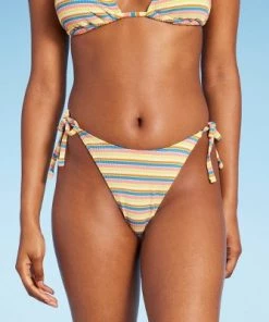 Women's Ribbed Extra Cheeky Extra High Leg Bikini Bottom - Wild Fable™ Blue/Green/Pink Striped -Wild Fable Shop GUEST cde0c2b7 d88e 4092 b71e 019d31e70245