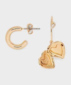 Cherry Heart and Floral Icon Stud Hoop Earring Set 18pc - Wild Fable™ Gold