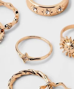 Sun and Moon Multi Ring Set 8pc - Wild Fable™ Gold