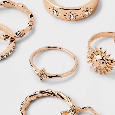 Sun and Moon Multi Ring Set 8pc - Wild Fable™ Gold 1 Sun and Moon Multi Ring Set 8pc - Wild Fable™ Gold