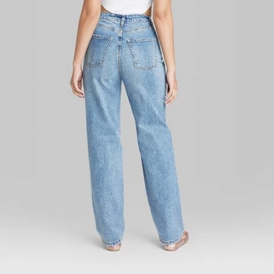 Women's High-Rise Curvy Straight Jeans - Wild Fable™ Medium Wash 2 Women's High-Rise Curvy Straight Jeans - Wild Fable™ Medium Wash - Image 2
