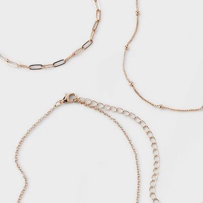 Butterfly and Acrylic Pearl Heart Choker Necklace Set 5pc - Wild Fable™ Gold 2 Butterfly and Acrylic Pearl Heart Choker Necklace Set 5pc - Wild Fable™ Gold - Image 2