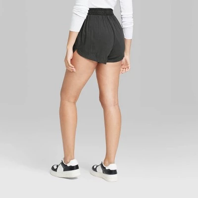 Women's Pull-On Woven Dolphin Shorts - Wild Fable™ Black 2 Women's Pull-On Woven Dolphin Shorts - Wild Fable™ Black - Image 2