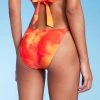 Women's Dye Effect Cheeky Extra High Leg Bikini Bottom - Wild Fable™ Red/Orange