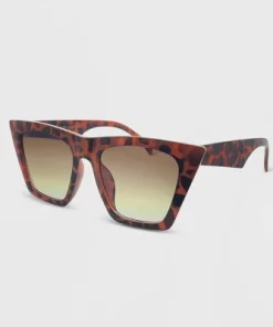 Women's Plastic Cateye Sunglasses - Wild Fable™ Brown/Tortoise Print