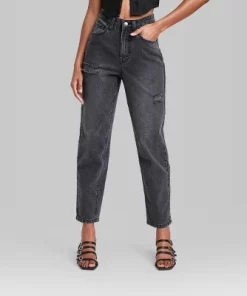Women's Super-High Rise Curvy Tapered Jeans - Wild Fable™ Black Wash