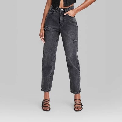 Women's Super-High Rise Curvy Tapered Jeans - Wild Fable™ Black Wash 1 Women's Super-High Rise Curvy Tapered Jeans - Wild Fable™ Black Wash