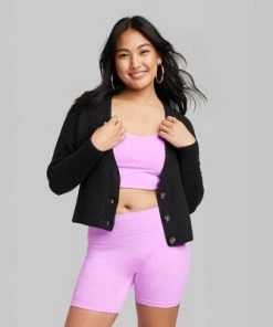 Women's Slouchy Button-Front Cardigan - Wild Fable™ Black