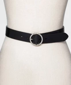 Women's Round Buckle Belt - Wild Fable™ Black XL