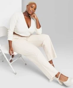 Women's High-Rise Curvy Straight Jeans - Wild Fable™ Cream -Wild Fable Shop GUEST db7520cc a093 4816 89a5 9a09b400a83f