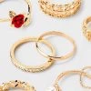 Pearl Heart and Rose Multi Ring Set 8pc - Wild Fable™ Gold