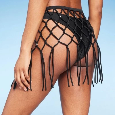 Women's Macrame Cover Up Skirt - Wild Fable™ Black 1 Women's Macrame Cover Up Skirt - Wild Fable™ Black