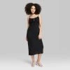 Women's Sleeveless Ruched Midi Dress - Wild Fable™ Black