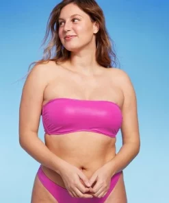 Women's Faux Leather Bandeau Bikini Top - Wild Fable™ Pink -Wild Fable Shop GUEST df685f92 b8b8 4fac a13c ccb1737d7f23