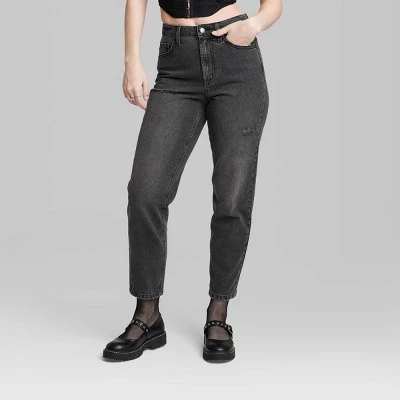 Women's Super-High Rise Tapered Jeans - Wild Fable™ Black Wash 1 Women's Super-High Rise Tapered Jeans - Wild Fable™ Black Wash