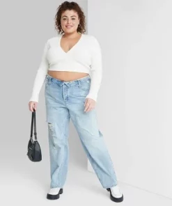 Women's High-Rise Foldover Straight Jeans - Wild Fable™ Light Wash 34 Women's High-Rise Foldover Straight Jeans - Wild Fable™ Light Wash -Wild Fable Shop GUEST e1324ee0 0685 4539 8a9e 675bf1f9b536 2