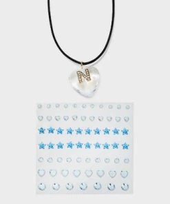 Acrylic Heart with Face Gems Pendant Necklace - Wild Fable™ Clear/Black -Wild Fable Shop GUEST e37fdb87 6e58 4b74 af1f beba840da892