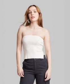 Women's Sweater Tube Top - Wild Fable™ Slate Gray