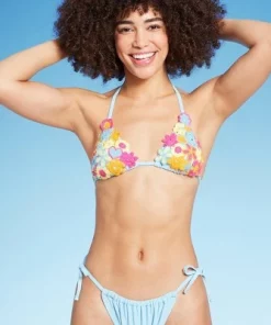 Women's Mixed Icon Crochet Triangle Bikini Top - Wild Fable™ Blue 12 Women's Mixed Icon Crochet Triangle Bikini Top - Wild Fable™ Blue -Wild Fable Shop GUEST e81548ac 48ef 43e8 bf10 cff1a0d511ef