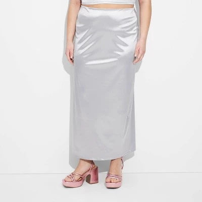 Women's High-Rise Shine Knit Maxi Skirt - Wild Fable™ Magenta 1 Women's High-Rise Shine Knit Maxi Skirt - Wild Fable™ Magenta