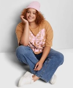 Women's Oversized Butterfly Graphic T-Shirt - Wild Fable™ Brown -Wild Fable Shop GUEST ead22078 973f 4ab9 9fa4 a1a23fda7cfa