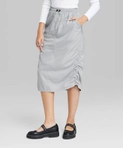 Women's Utility Midi Skirt - Wild Fable™️ Light Gray