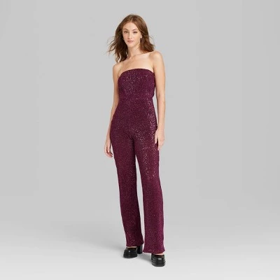 Women's Tube Sequin Mesh Jumpsuit - Wild Fable™ Slate Blue 1 Women's Tube Sequin Mesh Jumpsuit - Wild Fable™ Slate Blue