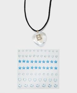 Acrylic Heart with Face Gems Pendant Necklace - Wild Fable™ Clear/Black -Wild Fable Shop GUEST ec1b30c0 f79a 4d89 b49b 769d49dfa933