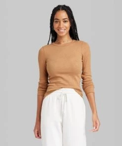 Women's Long Sleeve T-Shirt - Wild Fable™ Vibrant Yellow