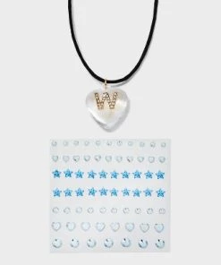 Acrylic Heart with Face Gems Pendant Necklace - Wild Fable™ Clear/Black -Wild Fable Shop GUEST ecf61447 8a77 4b62 a13c 72a9da51bed2