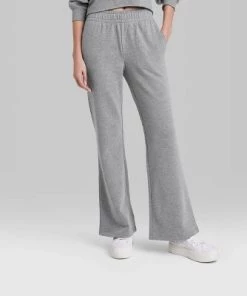 Women's High-Rise Wide Leg French Terry Sweatpants - Wild Fable™ Dark Brown