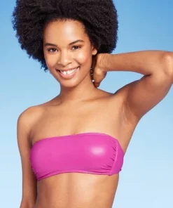 Women's Faux Leather Bandeau Bikini Top - Wild Fable™ Pink -Wild Fable Shop GUEST ee1096da bd0a 4dc8 ae9b c9f205b34759