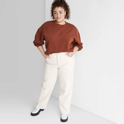 Women's High-Rise Straight Jeans - Wild Fable™ Cream 13 Women's High-Rise Straight Jeans - Wild Fable™ Cream - Image 13