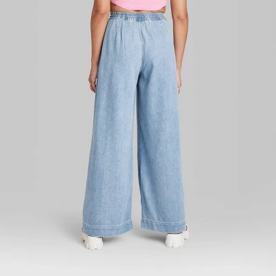 Women's Super-High Rise Soft Wide Leg Jeans - Wild Fable™ Blue 2 Women's Super-High Rise Soft Wide Leg Jeans - Wild Fable™ Blue - Image 2