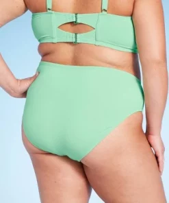 Women's Mid-Rise High Leg Cheeky Lurex Bikini Bottom - Wild Fable™ Mint Green
