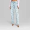 Women's 90's Relaxed Straight Jeans - Wild Fable™ Light Blue Floral