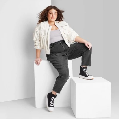 Women's Super-High Rise Curvy Tapered Jeans - Wild Fable™ Black Wash 19 Women's Super-High Rise Curvy Tapered Jeans - Wild Fable™ Black Wash - Image 19