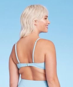 Women's Tie-Front Pique Textured Bralette Bikini Top - Wild Fable™ Rust